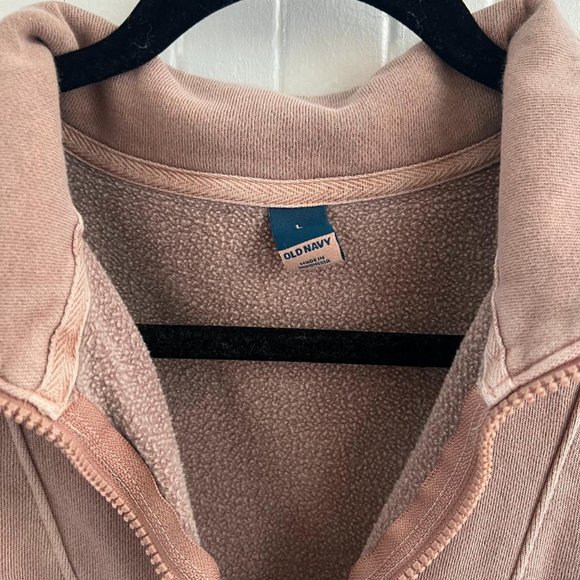 Vintage Old Navy Mock-Neck Quarter-Zip Fleece Sweatshirt Size L - Picture 4 of 4